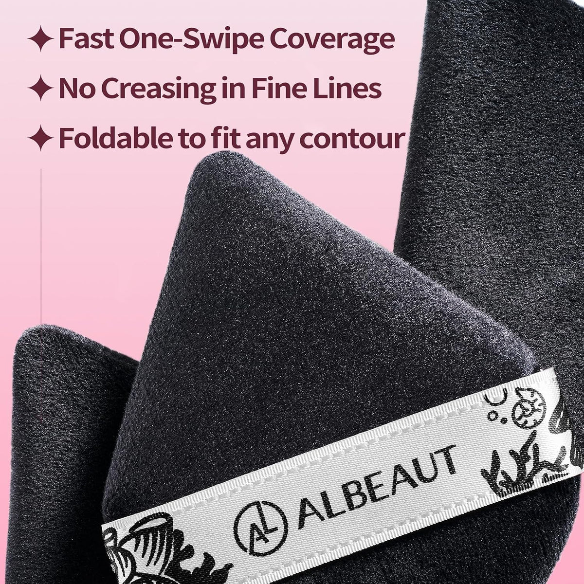 Triangle Powder Puffs 3 Pcs, Velour Makeup Puffs for Foundation