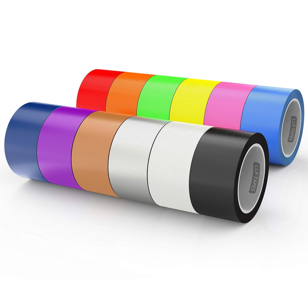 Rainbow Colored Duct Tape 12 Premium Pack 2" x 30 Ft Each
