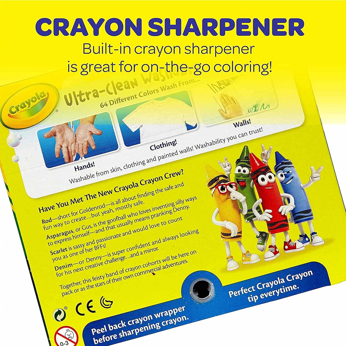 Washable Crayons for Kids 64ct, School Supplies, Amazon Exclusive