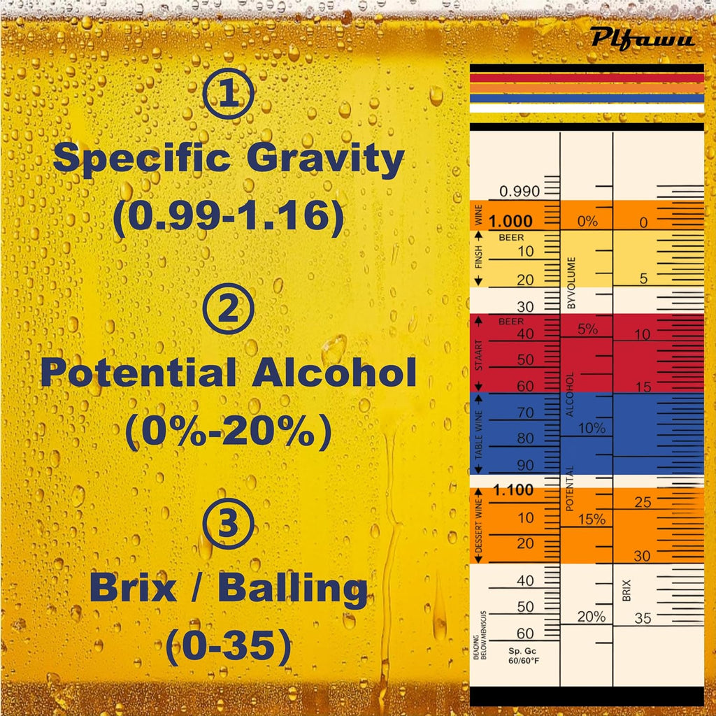 Triple Scale Lab Hydrometer Kit Glass Jar Cylinder ABV Brix SG Tester Beer Wine Brewing Supplies
