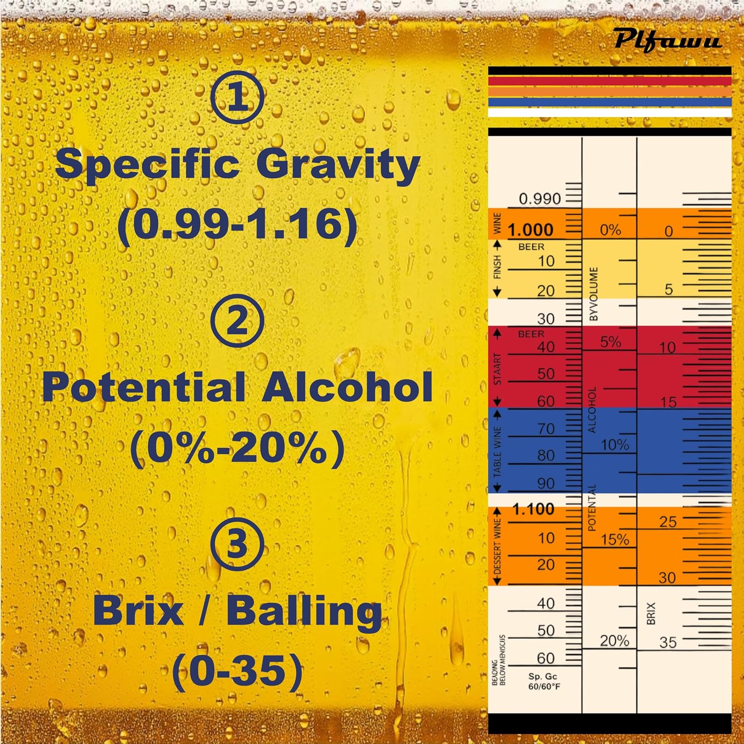 Triple Scale Lab Hydrometer Kit Glass Jar Cylinder ABV Brix SG Tester Beer Wine Brewing Supplies