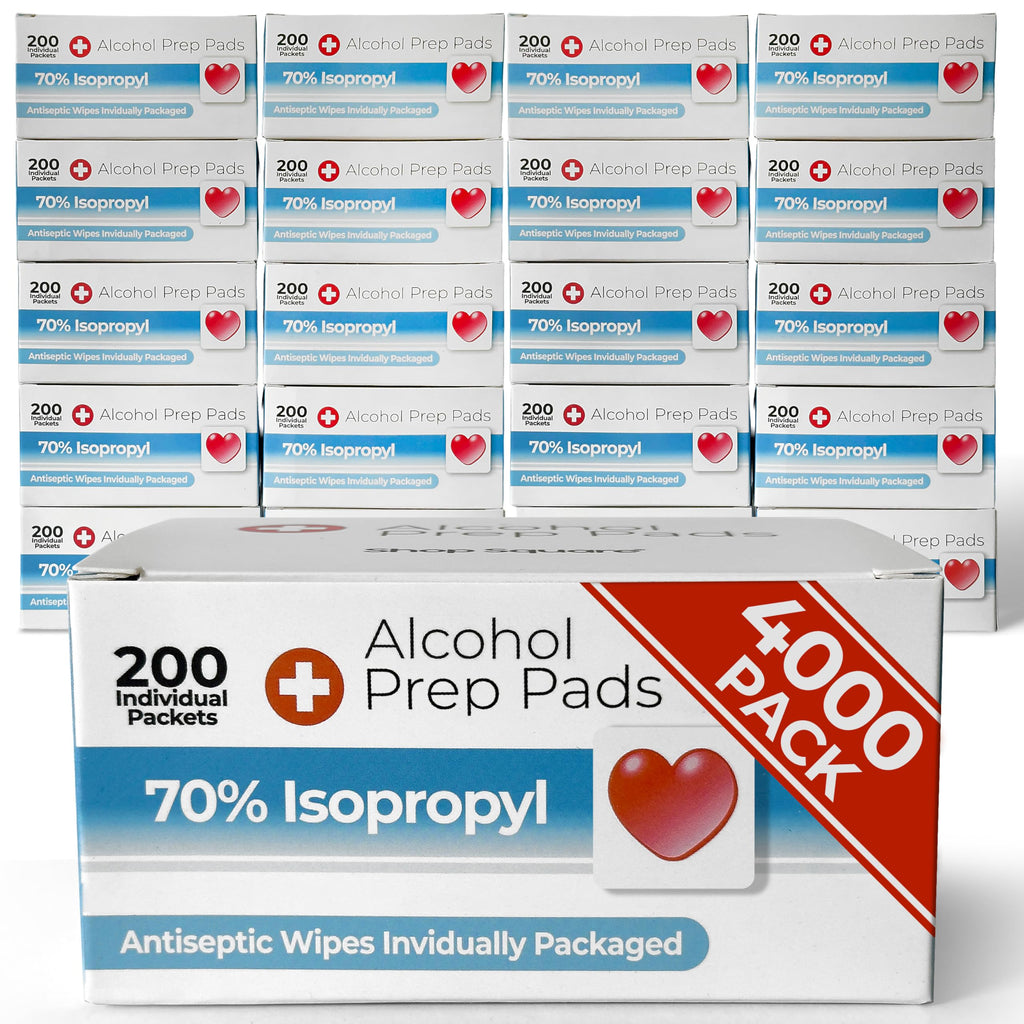 Alcohol Prep Pads, 70% Isopropyl Alcohol Wipes, 4000 Count