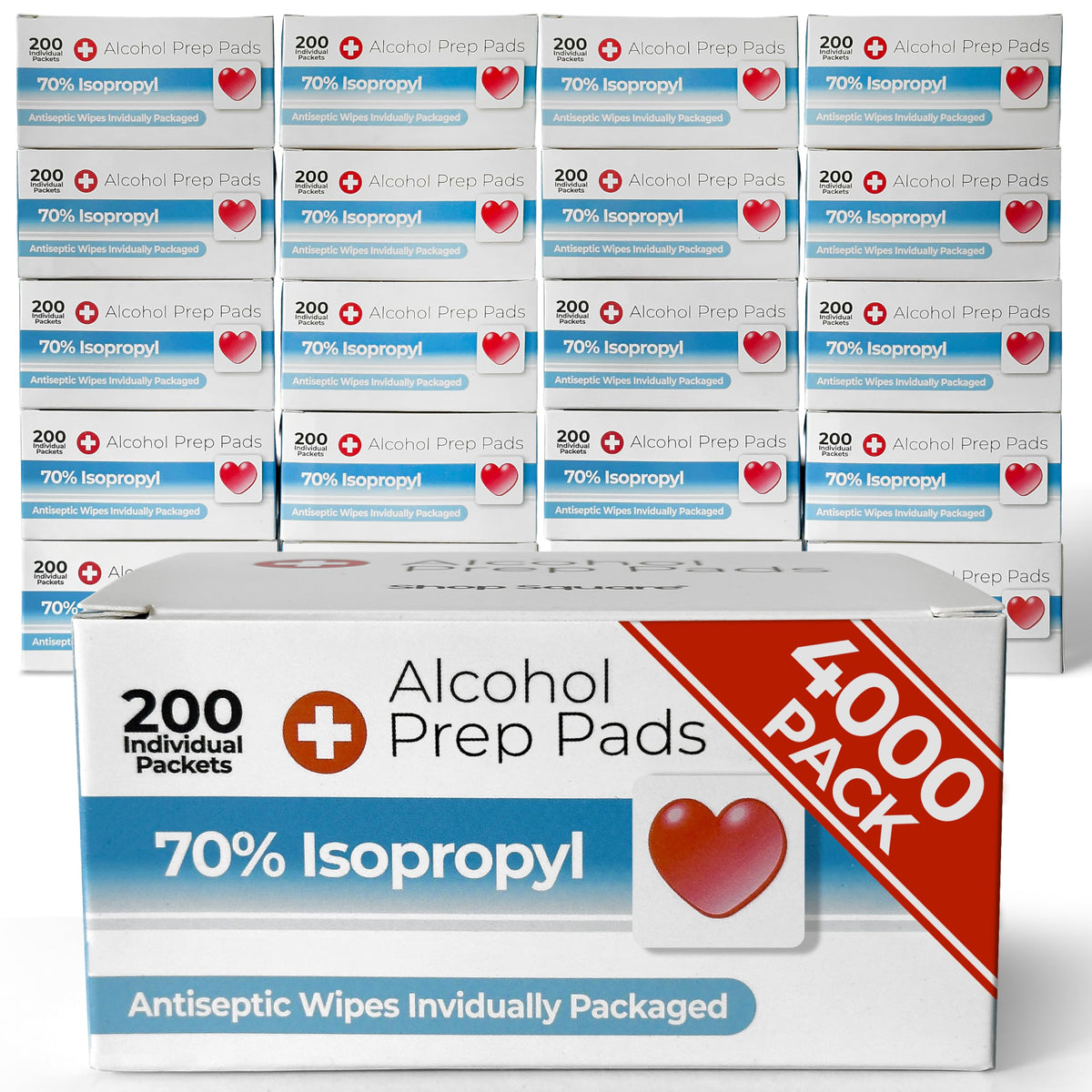 Alcohol Prep Pads, 70% Isopropyl Alcohol Wipes, 4000 Count