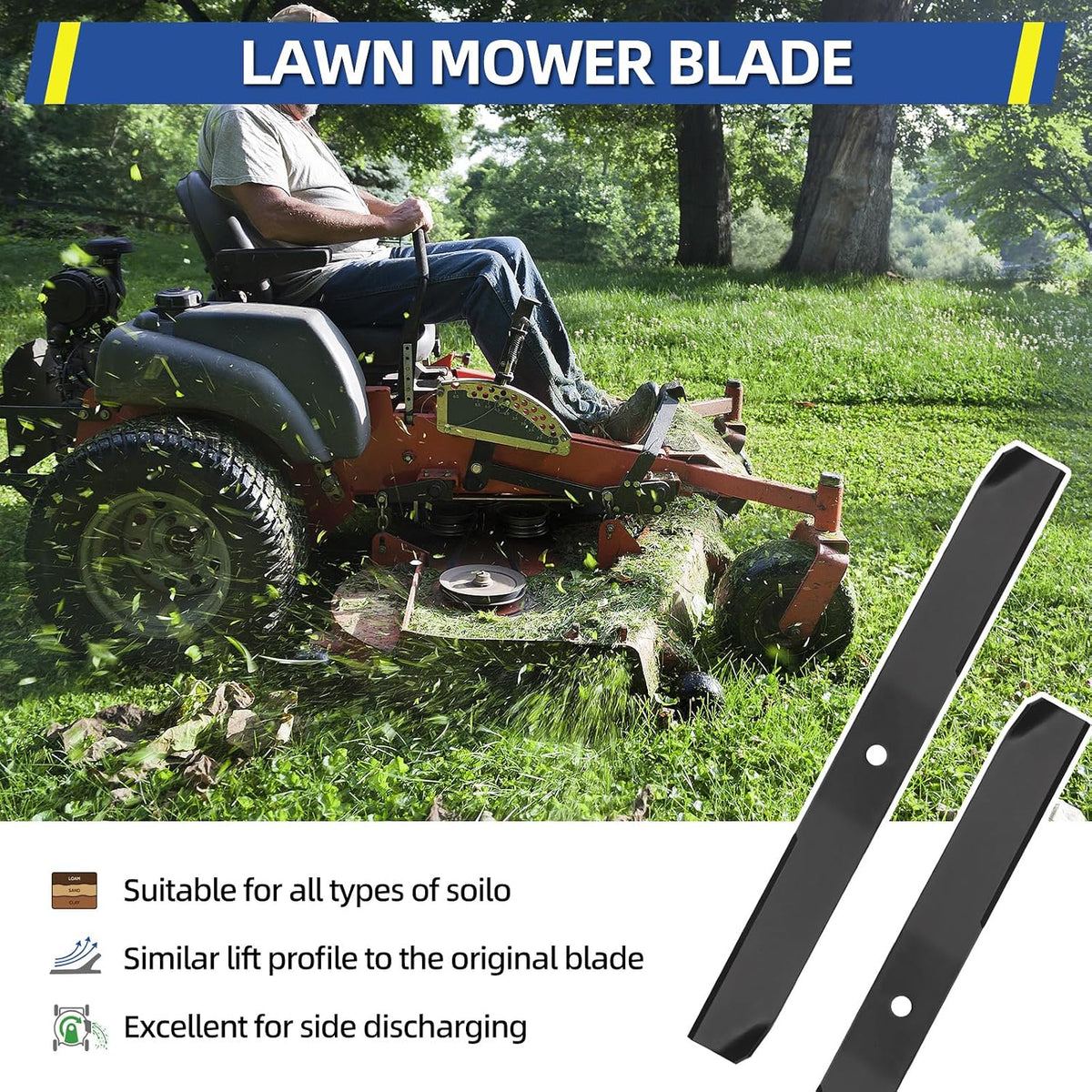 GICOOL 42 Inch Blades for Toro Time Cutter Zero Turn Mowers, 2 Pack