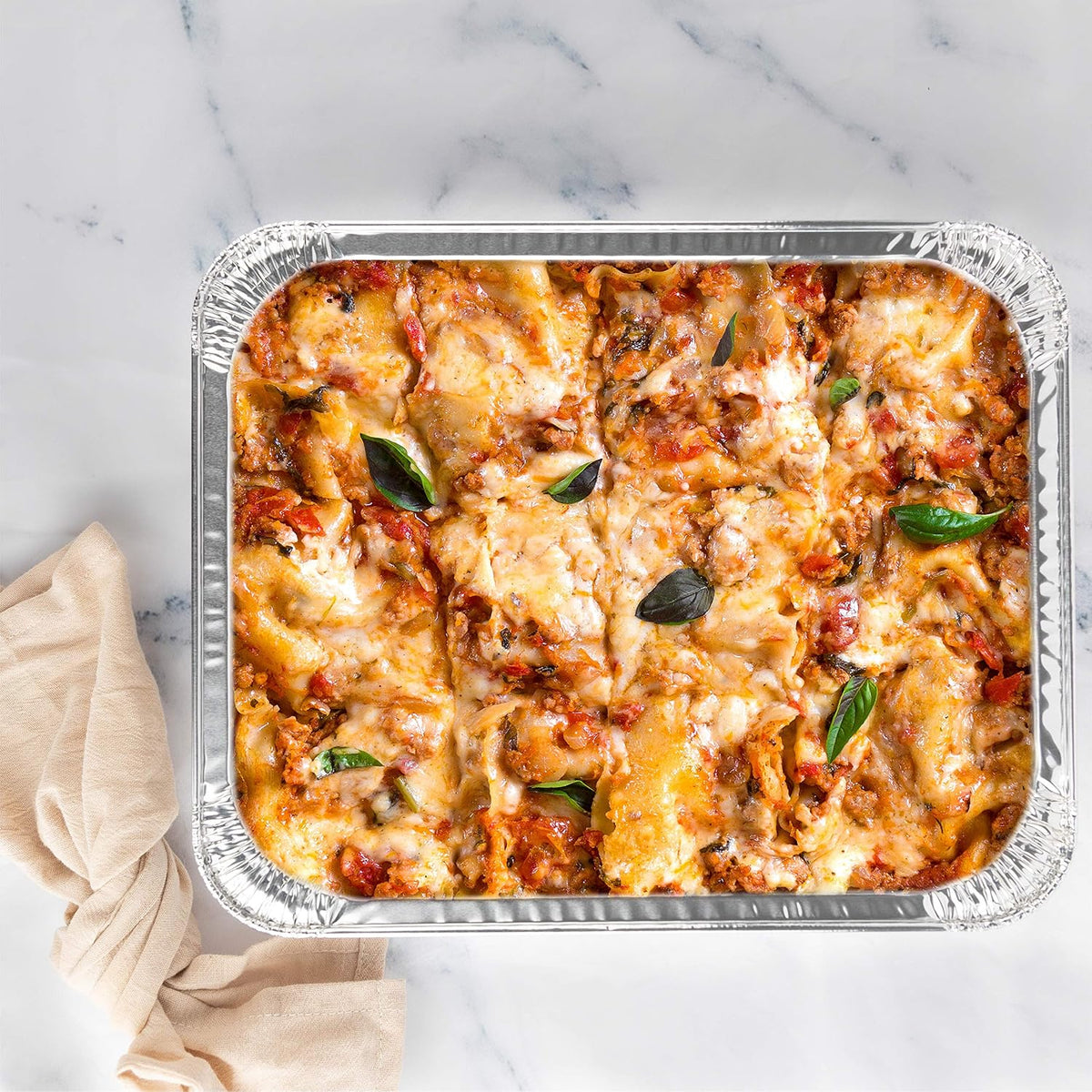 100 COunt Disposable 9 x 13 Aluminum Foil Pans Heavy Weight Half Size Deep
