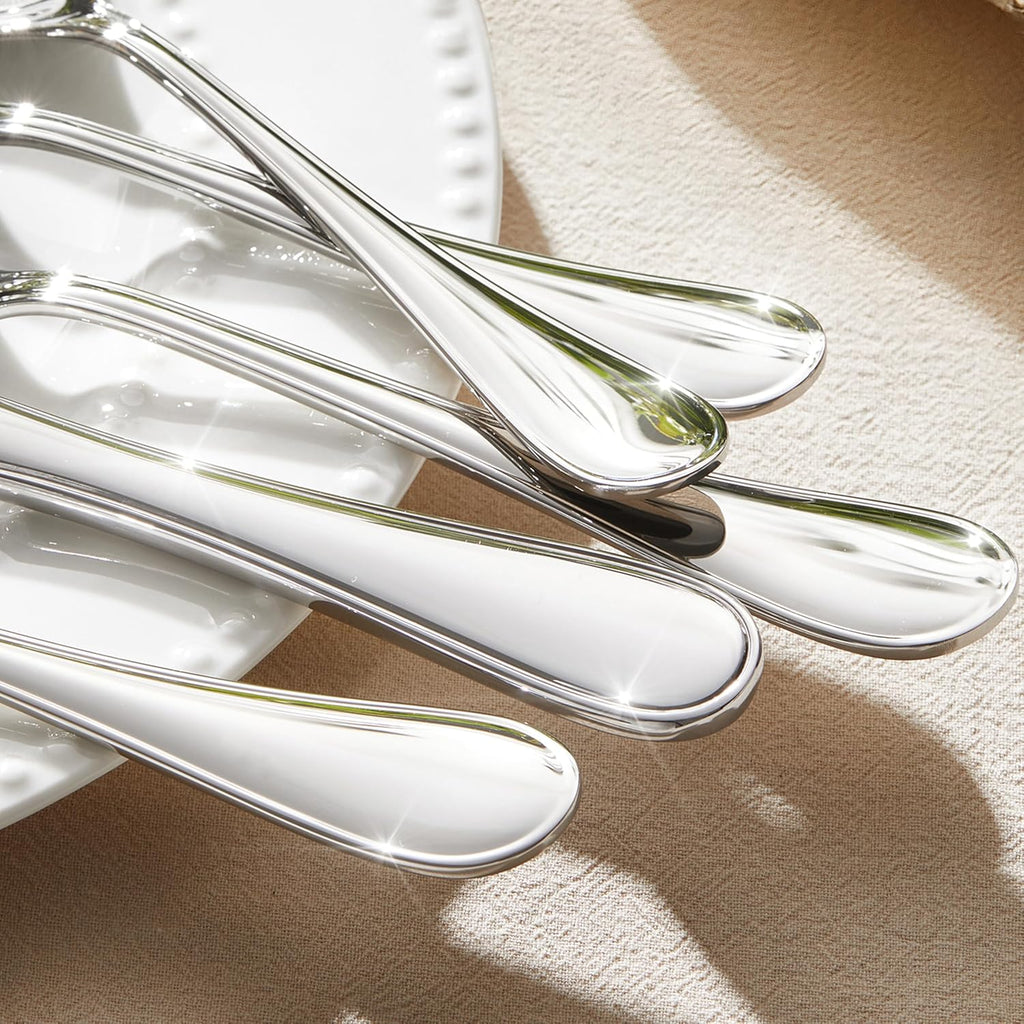 12-Piece 8-Inch Teardrop Dinner Forks Set, 18/10 Stainless Steel Table Fork