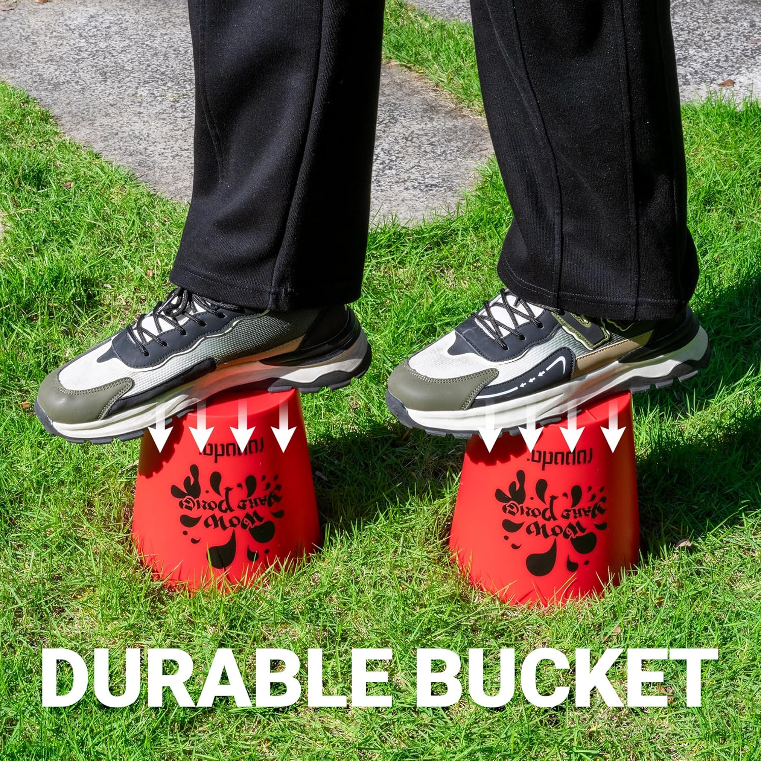 Giant Yard Pong,Yard Games with Durable Buckets and Balls - Choose Red Large, XL, or Green - Glow in The Dark
