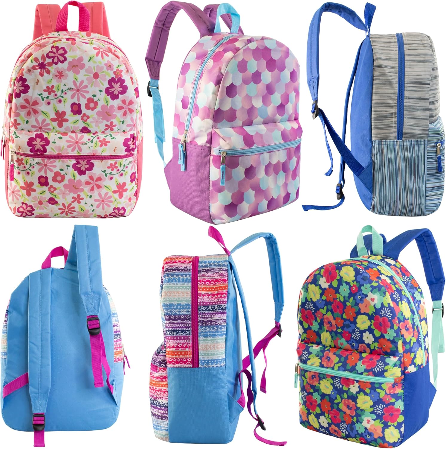 17" School Backpacks for Kids - Backpacks in Bulk for Elementary, Middle, and High School Students in Assorted Colors