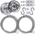 Garage Door Cable Replacement Kit, 1/8 Inch and 3/32 Inch Galvanized Aircraft Cables with 3 Inch Pulleys, 14 Piece