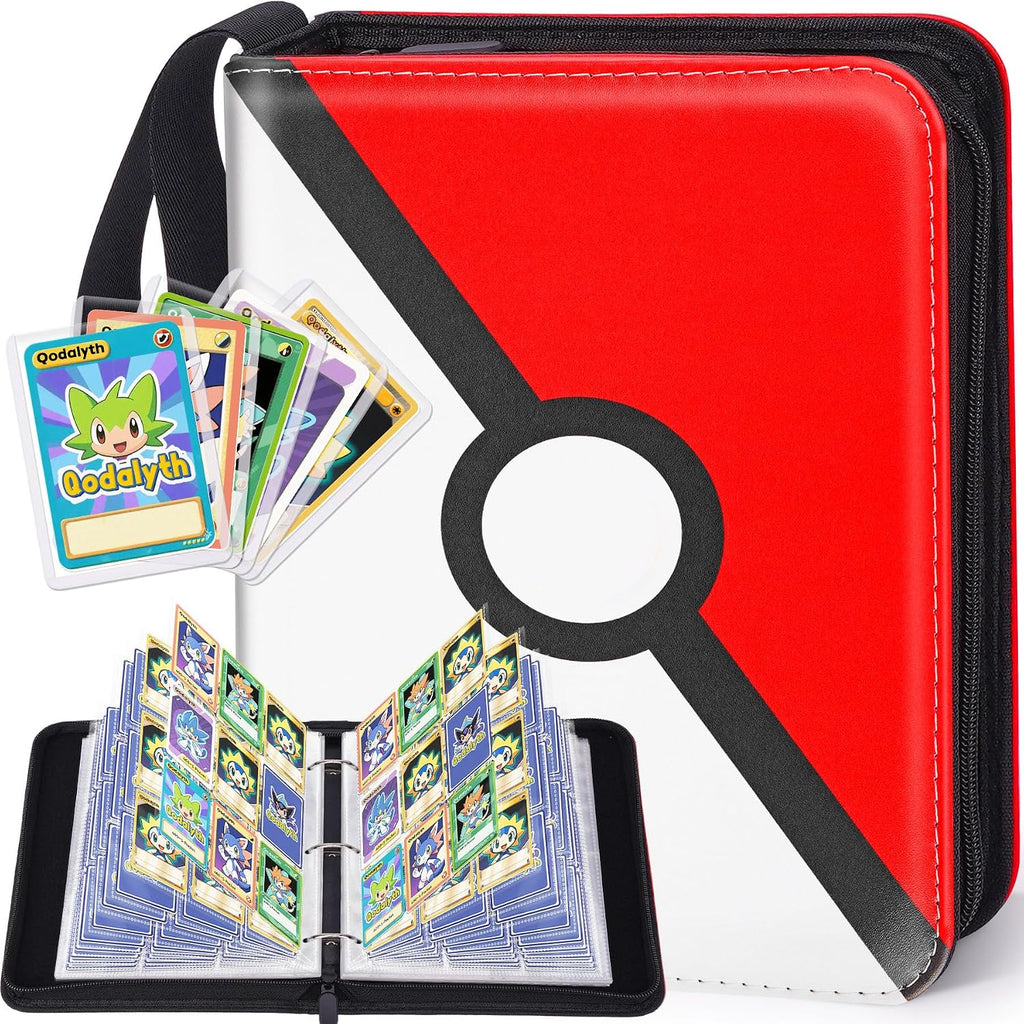 Card Binder, 9-Pocket Design, 900-Card Capacity with 5 Top loaders | Large Capacity,Waterproof PU cover,Custom ,Page