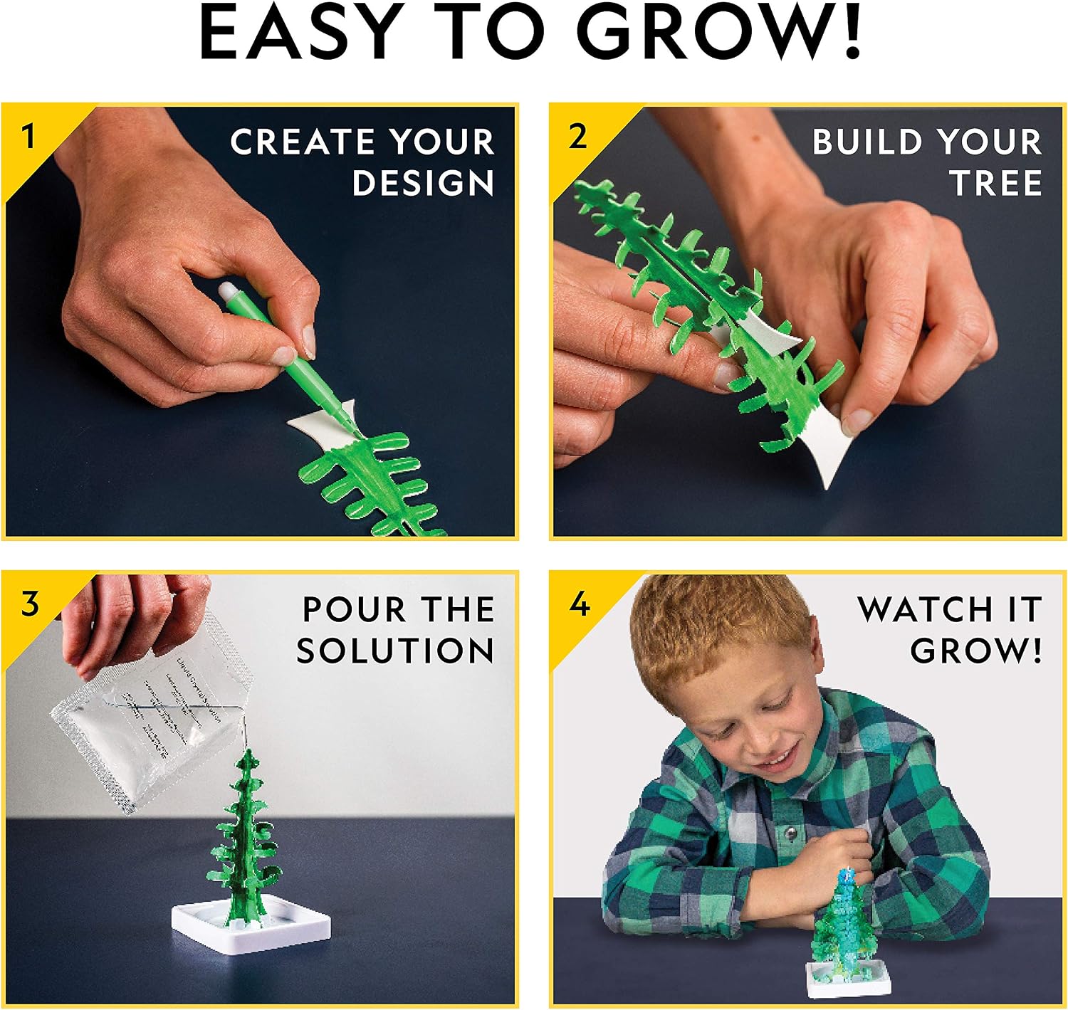 National Geographic Crystal Growing Craft Kit to Create a Crystal Garden | Fast 6-Hour Growing Time, Colorful Crystal