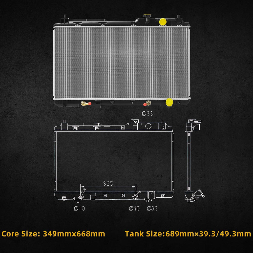 DWVO Complete Radiator Compatible with 1997-2001 Honda CRV 2.0L