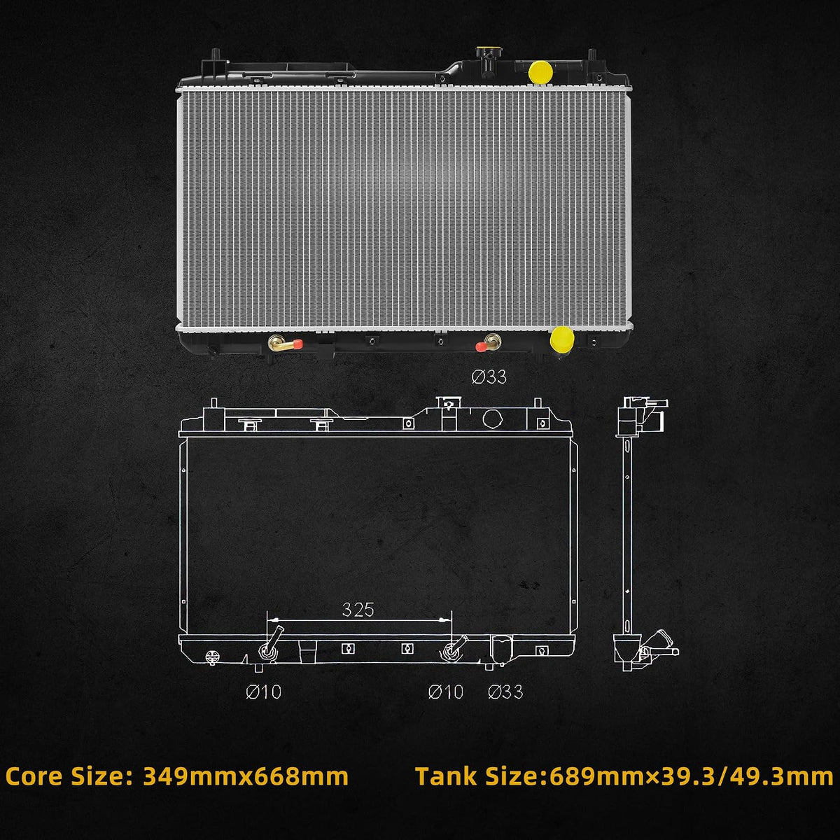 DWVO Complete Radiator Compatible with 1997-2001 Honda CRV 2.0L