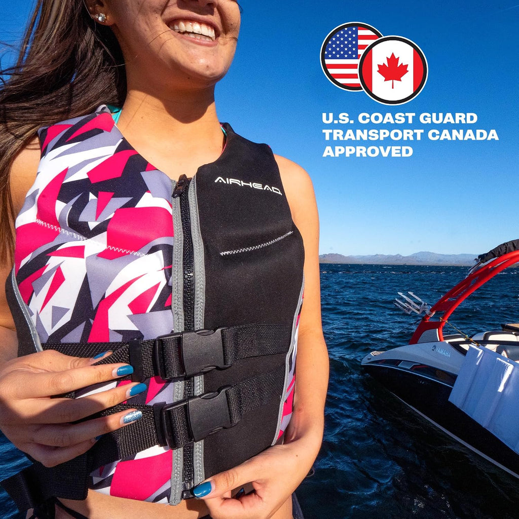 CAMO Cool Kwik-Dry Neolite Flex Life Jacket for Adults - USCG Approved Life Vest for Women & Men, Lightweight