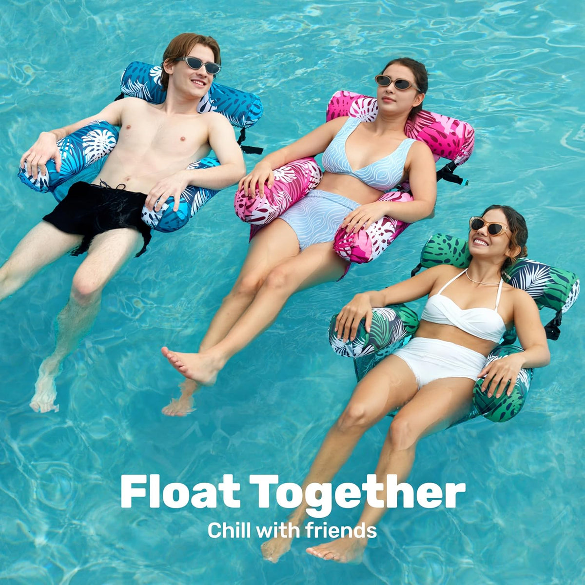 Pool Floats Chairs Adult, 3 Packs Inflatable Lounge Chairs,Blow up Pool Noodles Floats for Adults,Water Floating for