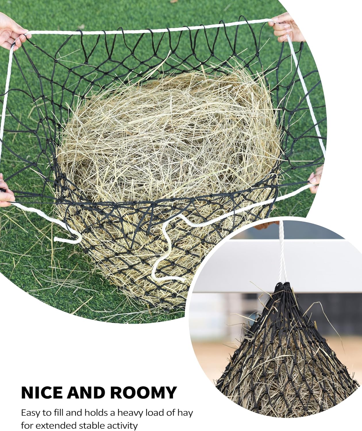 Slow Feed Hay Net Horse-Black