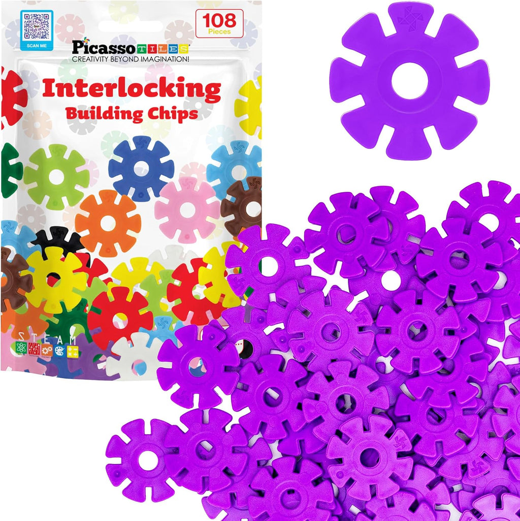 Building Chip Interlocking Disc Construction Blocks in Purple Color STEM Learning Early Education Toy Engineering