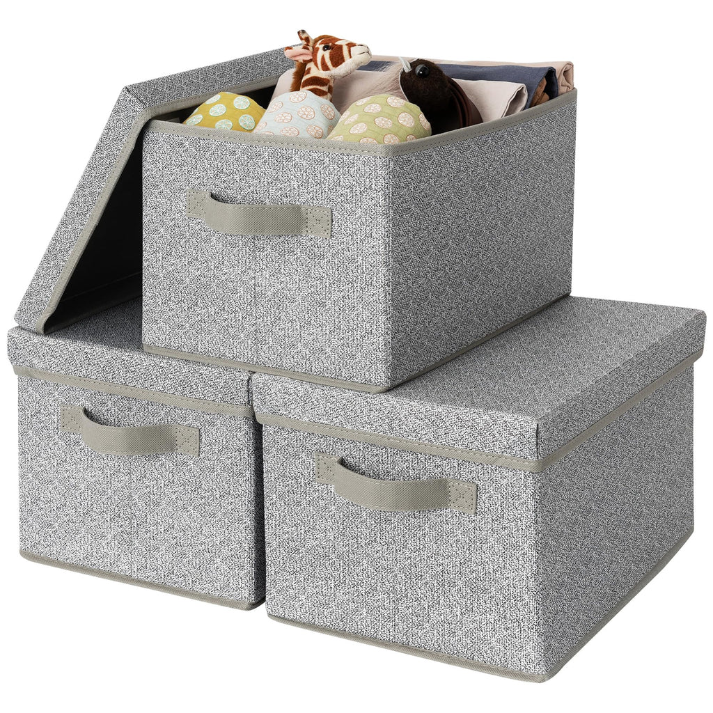 Storage Bins with Lids, Decorative Storage Boxes with Lids