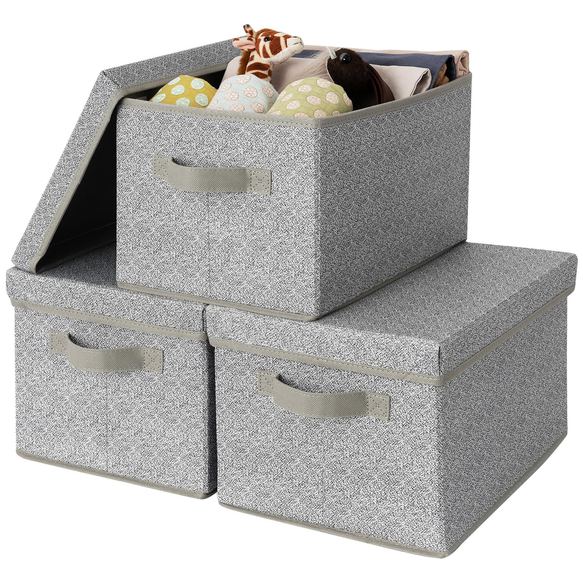 Storage Bins with Lids, Decorative Storage Boxes with Lids