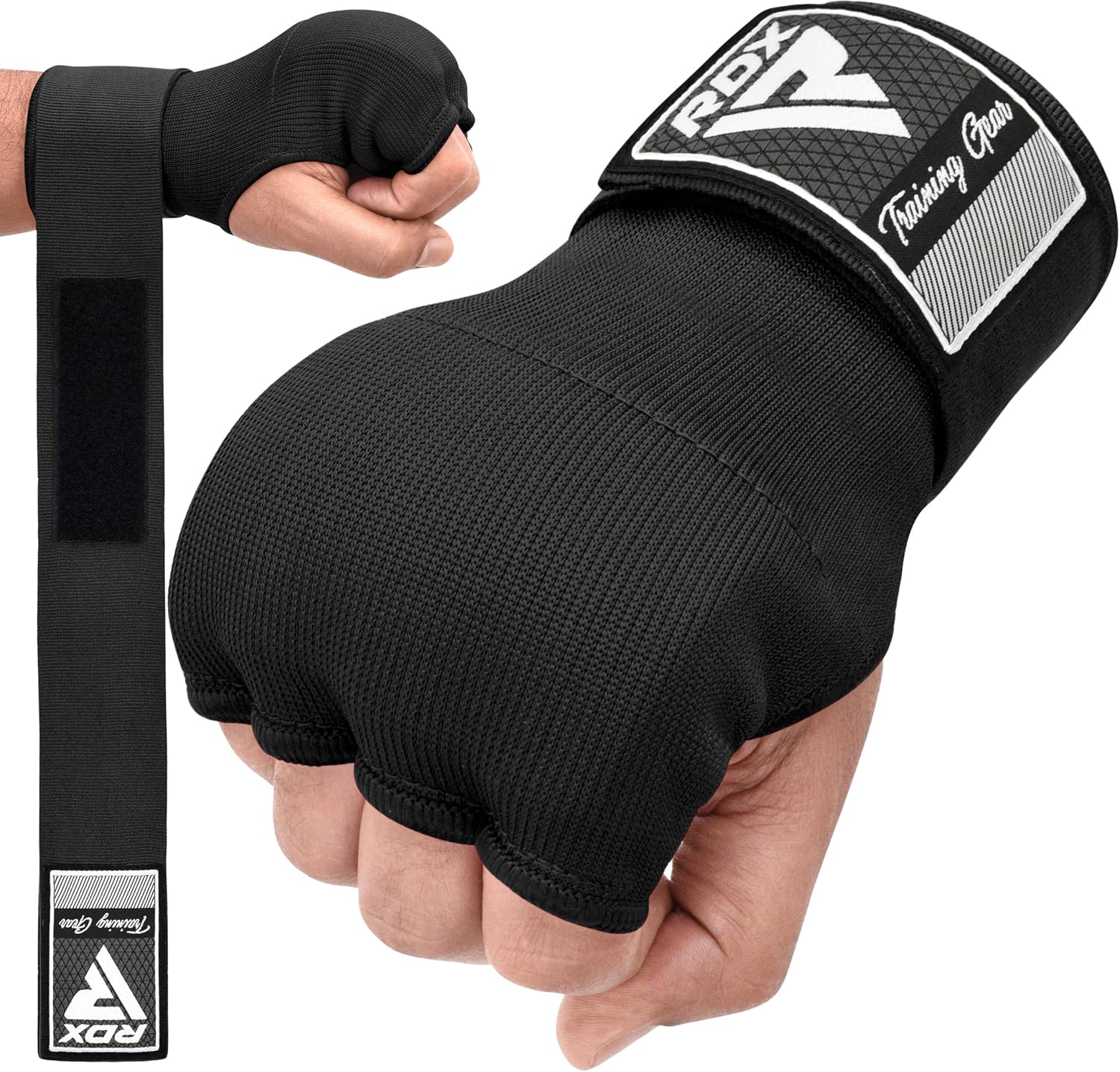 Gel Boxing Hand Wraps Inner Gloves Men Women, Quick 100cm Long Wrist Straps, Elasticated Padded Fist Under Mitts