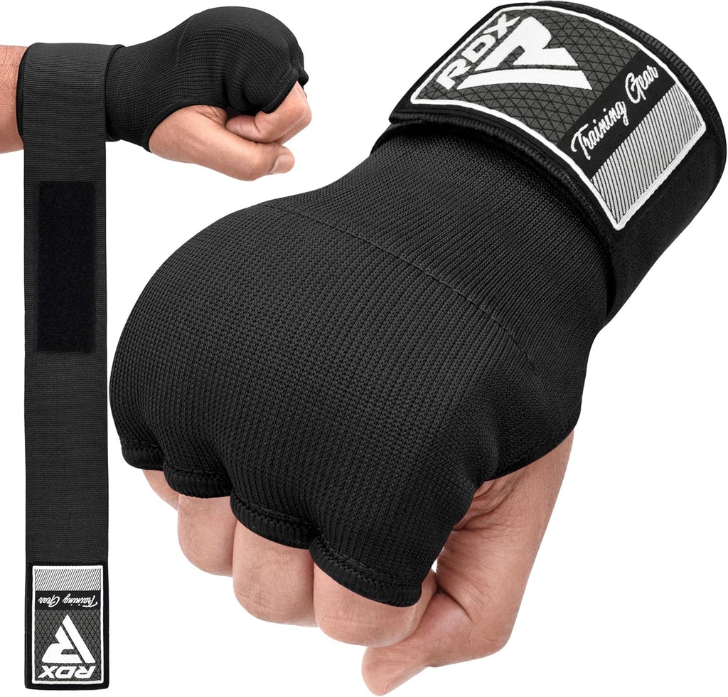 Gel Boxing Hand Wraps Inner Gloves Men Women, Quick 100cm Long Wrist Straps, Elasticated Padded Fist Under Mitts