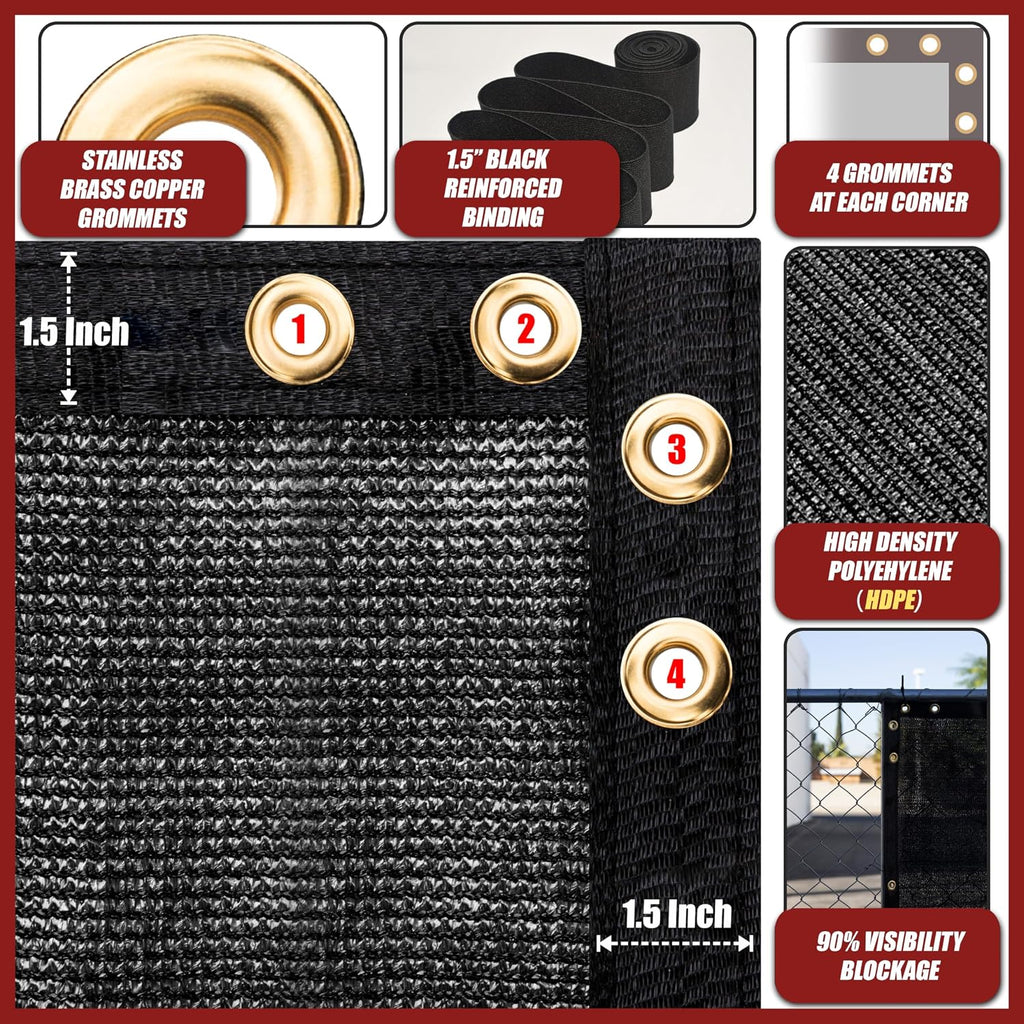 4' x 5' Fence Privacy Screen, Heavy Duty Mesh Outdoor & Backyard