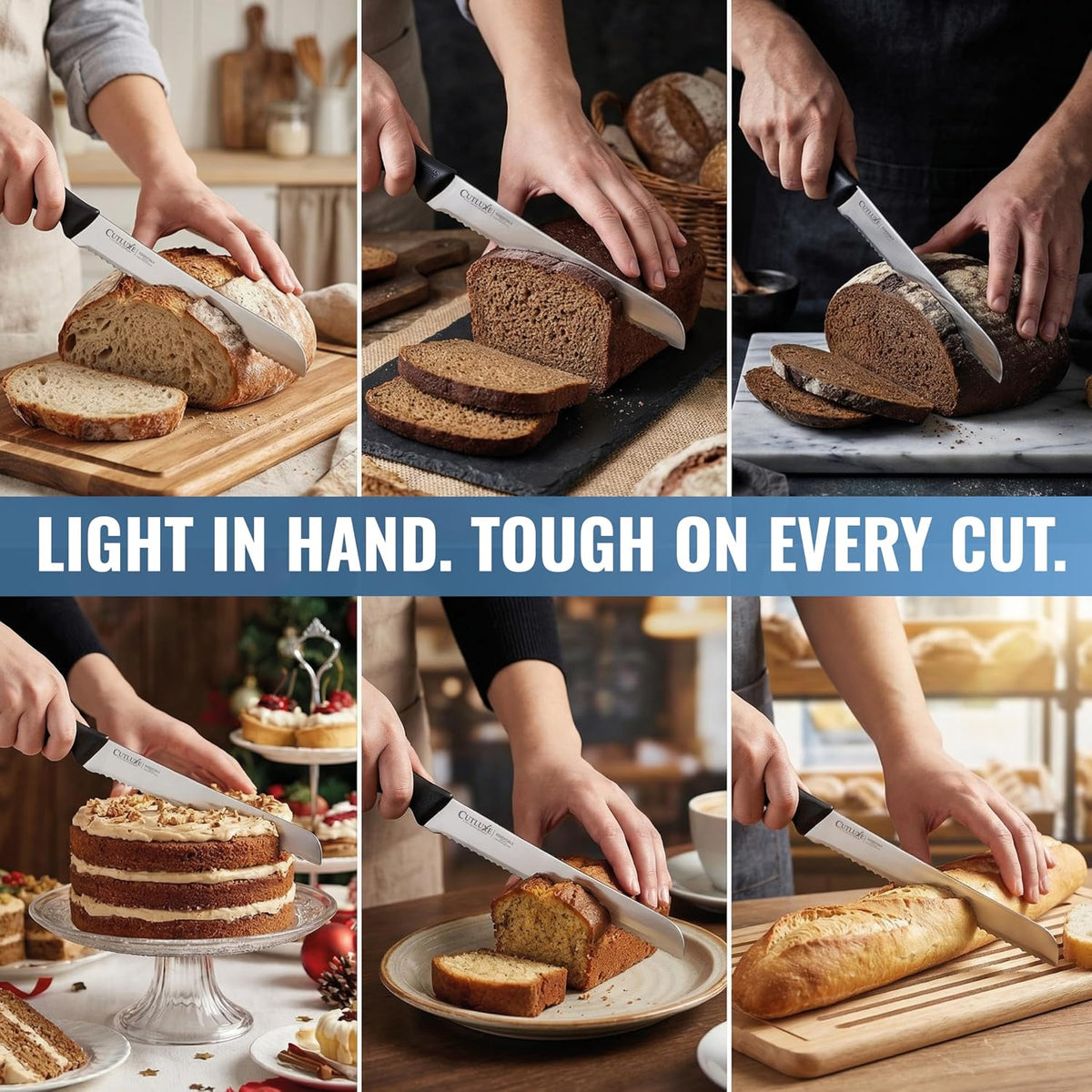 Bread Knife with Cover, 10" Serrated Knife for Sourdough Bread