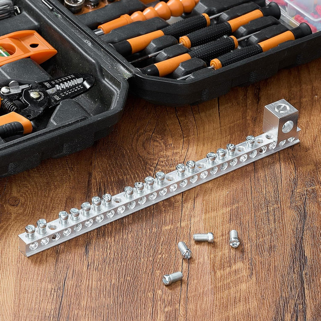 2 Set Ground Bar Kit with 21 Terminal Positions & Ground Lug | Compatible with Square D QO & Homeline, Eaton BR & CH