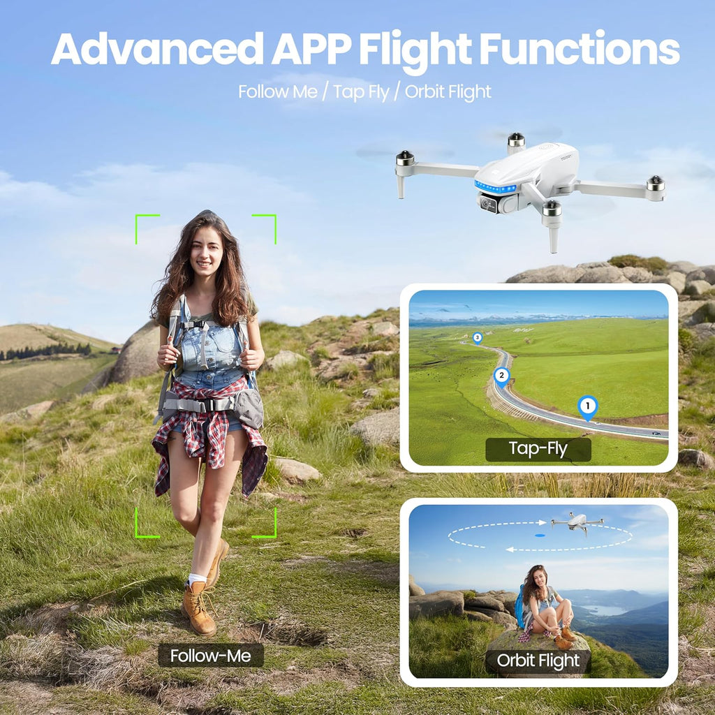 Drones with Camera for Adults 4K, GPS Drone, One-Key Auto Return | Brushless Motor, Under 249g, 46 Mins Flight Time