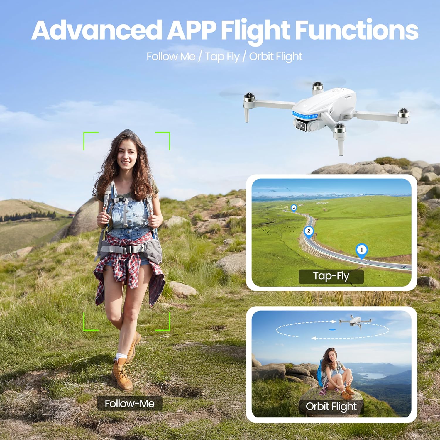 Drones with Camera for Adults 4K, GPS Drone, One-Key Auto Return | Brushless Motor, Under 249g, 46 Mins Flight Time