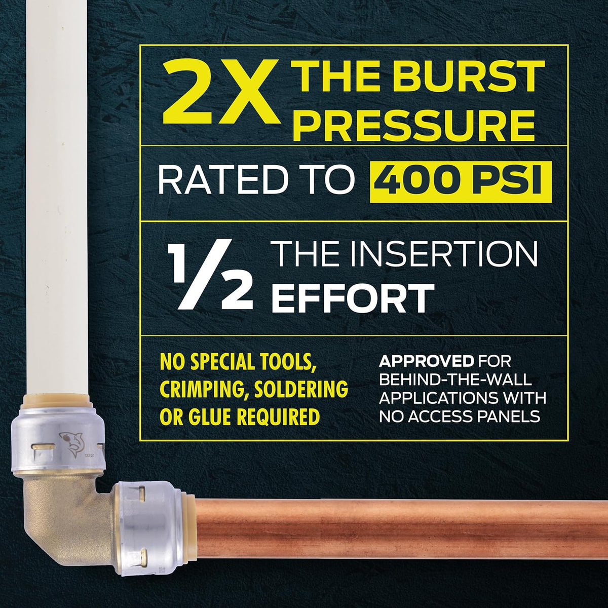 SharkBite Max 3/4 x 3/4 Inch Ball Valve with FNPT Connector, Push to Connect Brass Plumbing Fitting, PEX Pipe, Copper, CPVC, PE-RT, HDPE, UR22186A