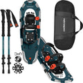 Drifter Snowshoes & Trekking Poles Bundle with Adjustable Bindings - Lightweight Aluminum Snow Shoes for Women & Men