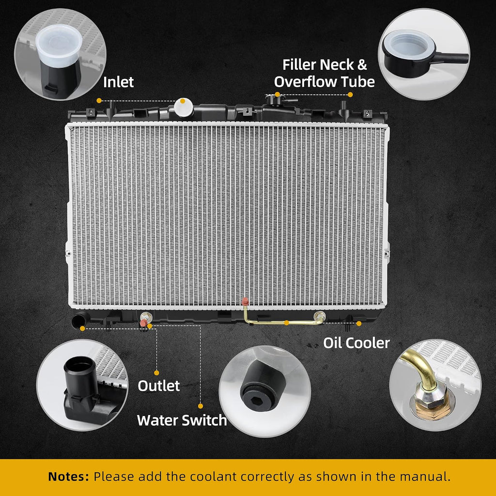 DWVO Complete Radiator Compatible with 2001-2006 Hyundai Elantra CU2387