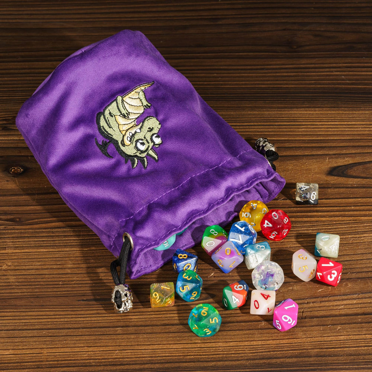 Large RPG Dice Bag Purple Dice Storage Bag for Role Playing Games