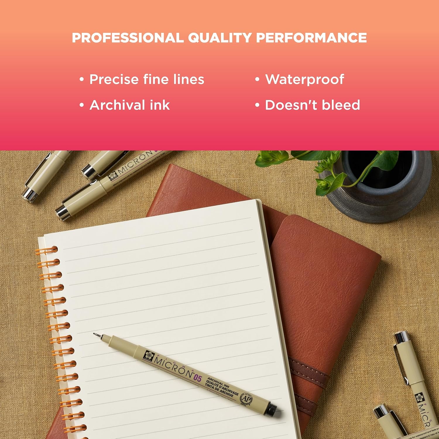 Pigma Micron Fineliner Pens - Archival Black Ink Pens - Pens for Writing, Drawing, or Journaling - Assorted Point