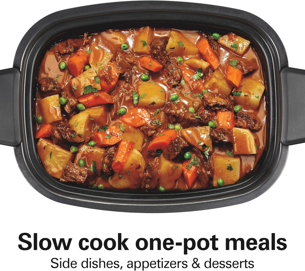 9-in-1 6 Quart Programmable Slow Cooker | Sear, Brown, Rice, Steam, Sauté, Roast, Delay Start & Keep Warm Functions |