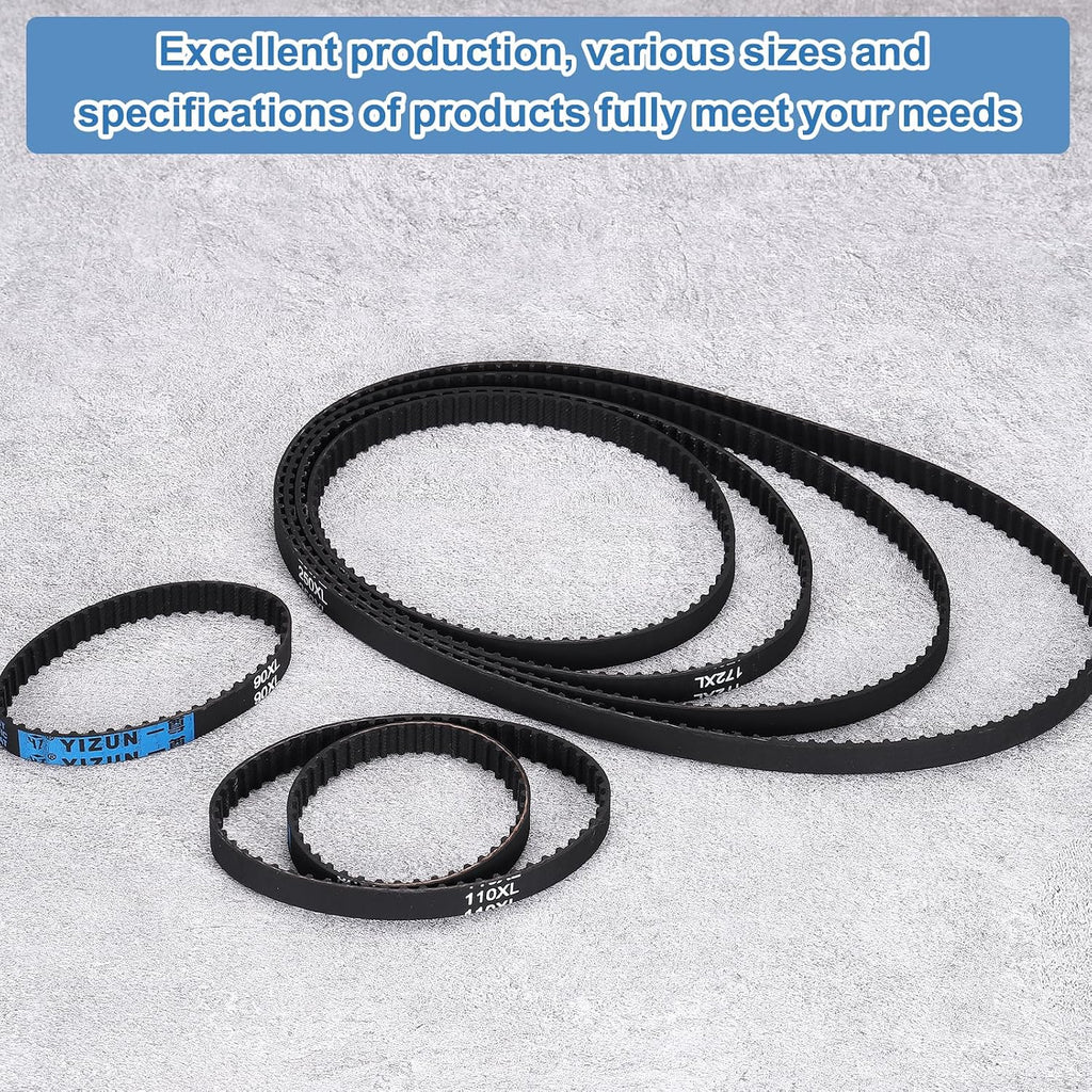 PATIKIL 2pcs 100XL Rubber Timing Belt 50 Teeth 10mm Width 5.08mm Pitch Synchronous Closed Loop Geared Drive Belt Black for Industrial