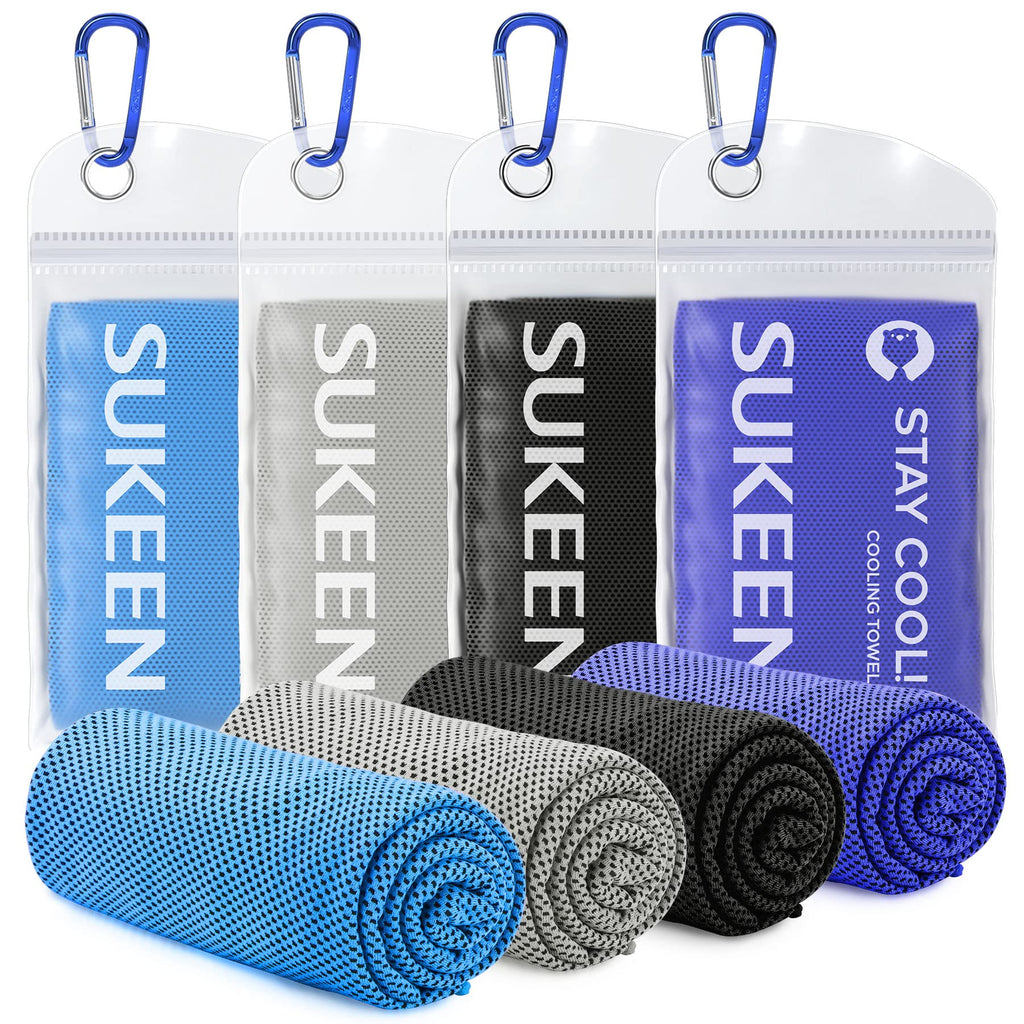 4 Pack Cooling Towels (40"x 12"), Cooling Neck Wraps, Soft Ice Towel