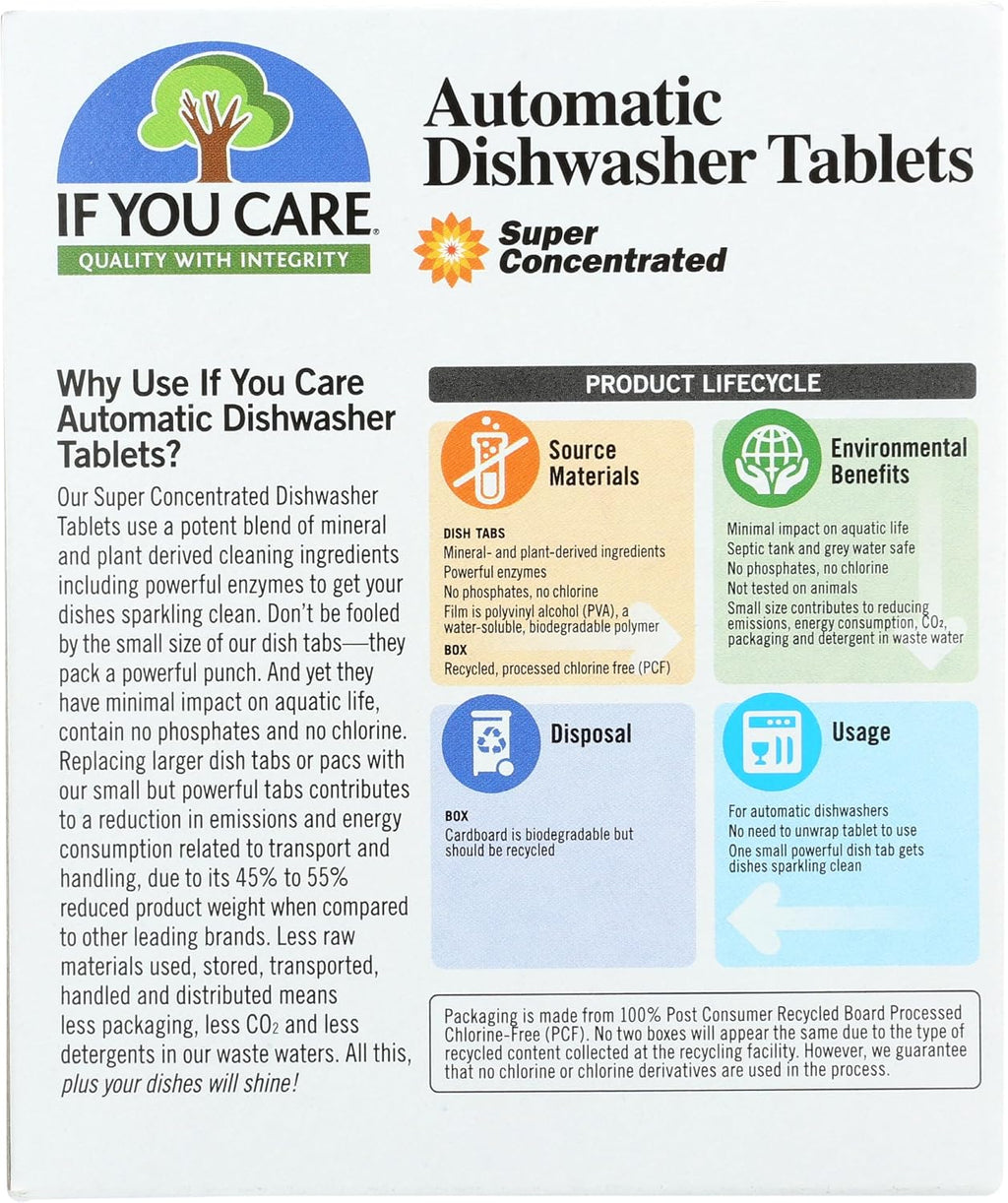 Dishwasher Tablets 40 Count - Powerful, Plant Based, Concentrated, Biodegradable, Natural Dish Cleaner Detergent