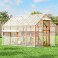 Chicken Coop with Full Waterproof Cover 9' Extra Large House,Orange