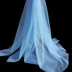 Glitter Tulle Fabric, 60" Wide Light Blue Tulle Fabric 5 Yards