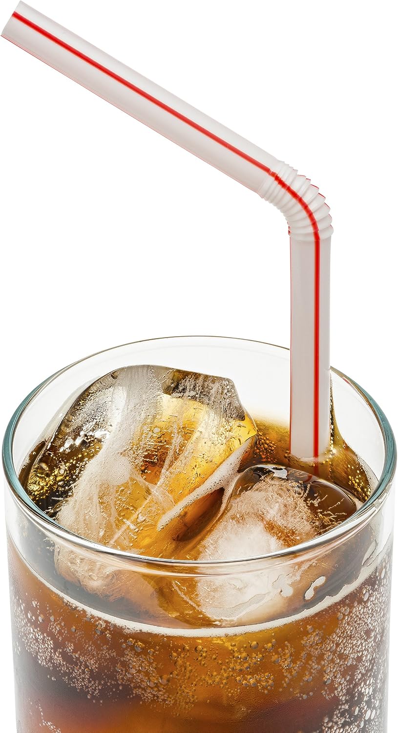 Flexible Plastic Straws Colored BPA-Free Disposable Bendy Straw 8" Long (200 Pack, Colorful)
