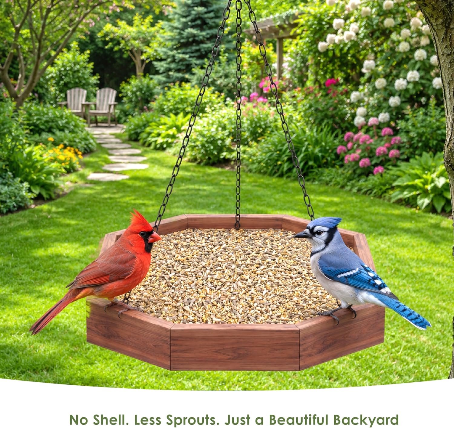 Ultimate No Mess Blend Wild Bird Seed Blend 9.75 Pounds | Less cleanup, 100% edible. For Cardinals, Chickadees