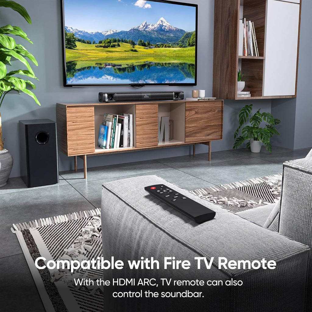 Sound Bar for Smart TV with Subwoofer, 100W Detachable Soundbar Home Theater Surround Sound System for TV with Horn