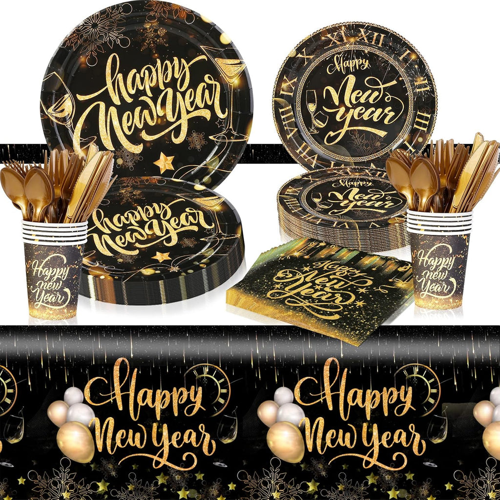 New Year Plates & Napkins Party Supplies 2026, New Years Eve Party Supplies Dinnerware for 10 Guests, New Year Party