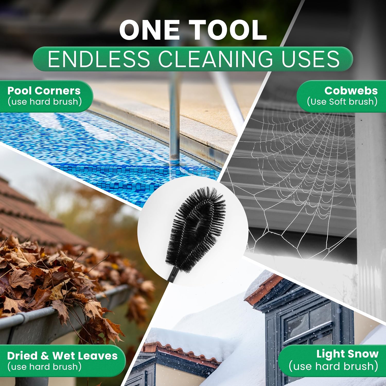 Premium 10.5 ft Gutter Cleaning Tools From The Ground Adjustable Gutter Cleaning with Pole No Ladder Needed Long