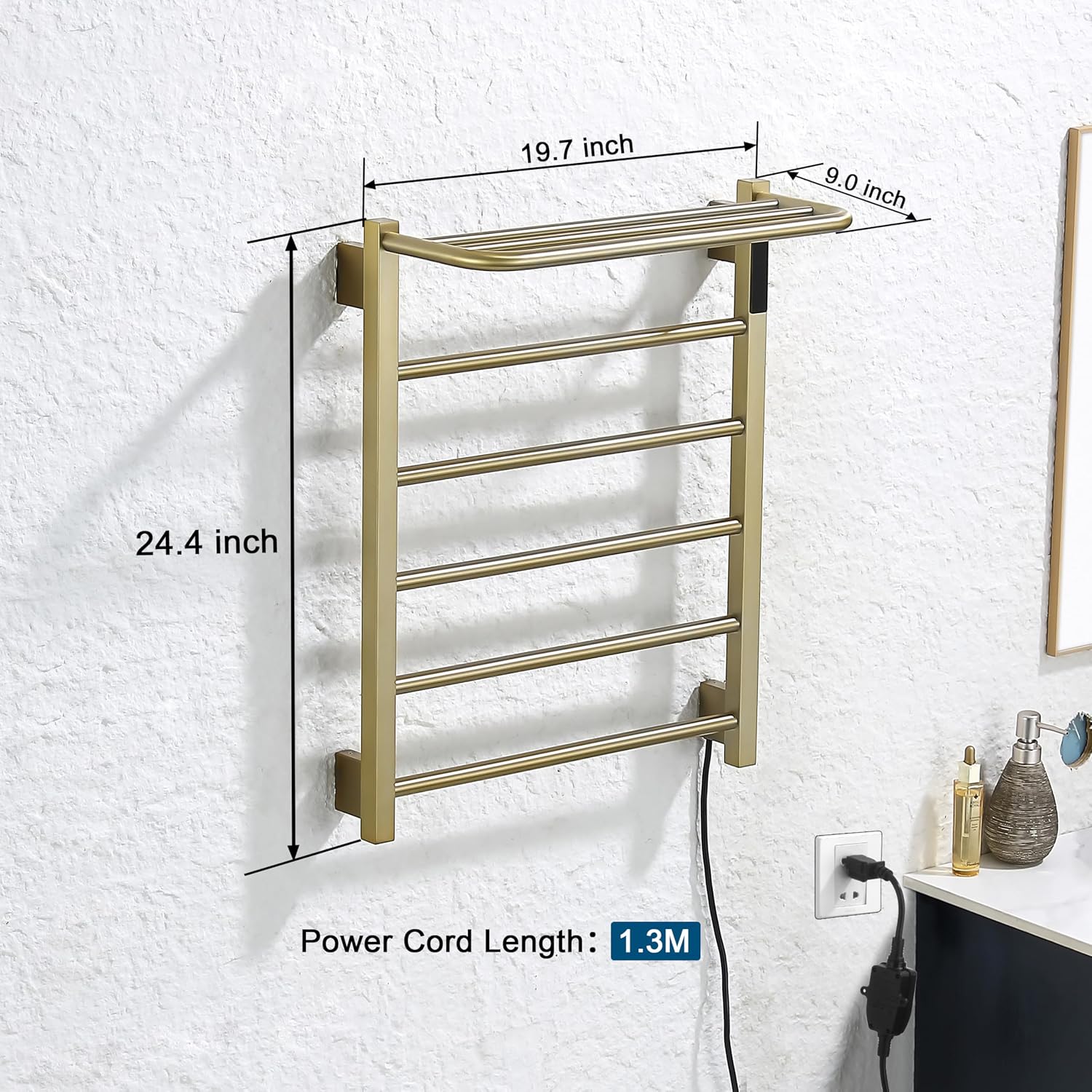 Heated Towel Racks for Bathroom, Hot Towel Warmer with 24hr Timer Stainless Steel Wall Mounted Electric Towel Warmers
