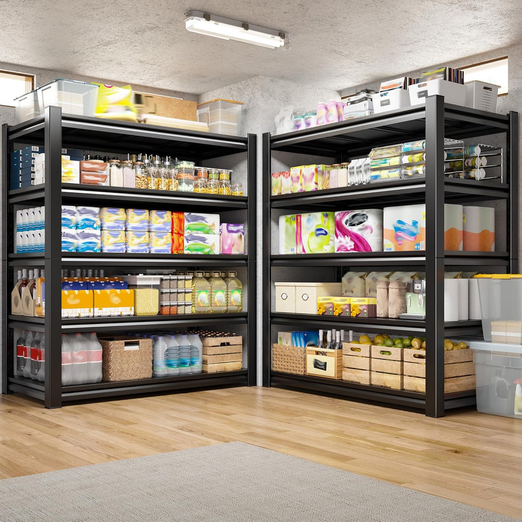Garage Shelving 3000 LBS Storage Shelves Adjustable Metal Shelving, 5 Tier Garage Shelves for Basement, Warehouse