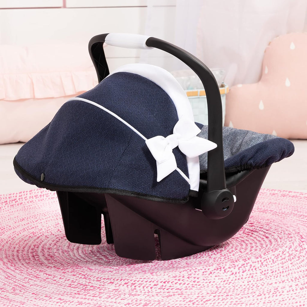 Design Classic Blue Reborn Car Seat for 46 cm Dolls, Pram Compatible