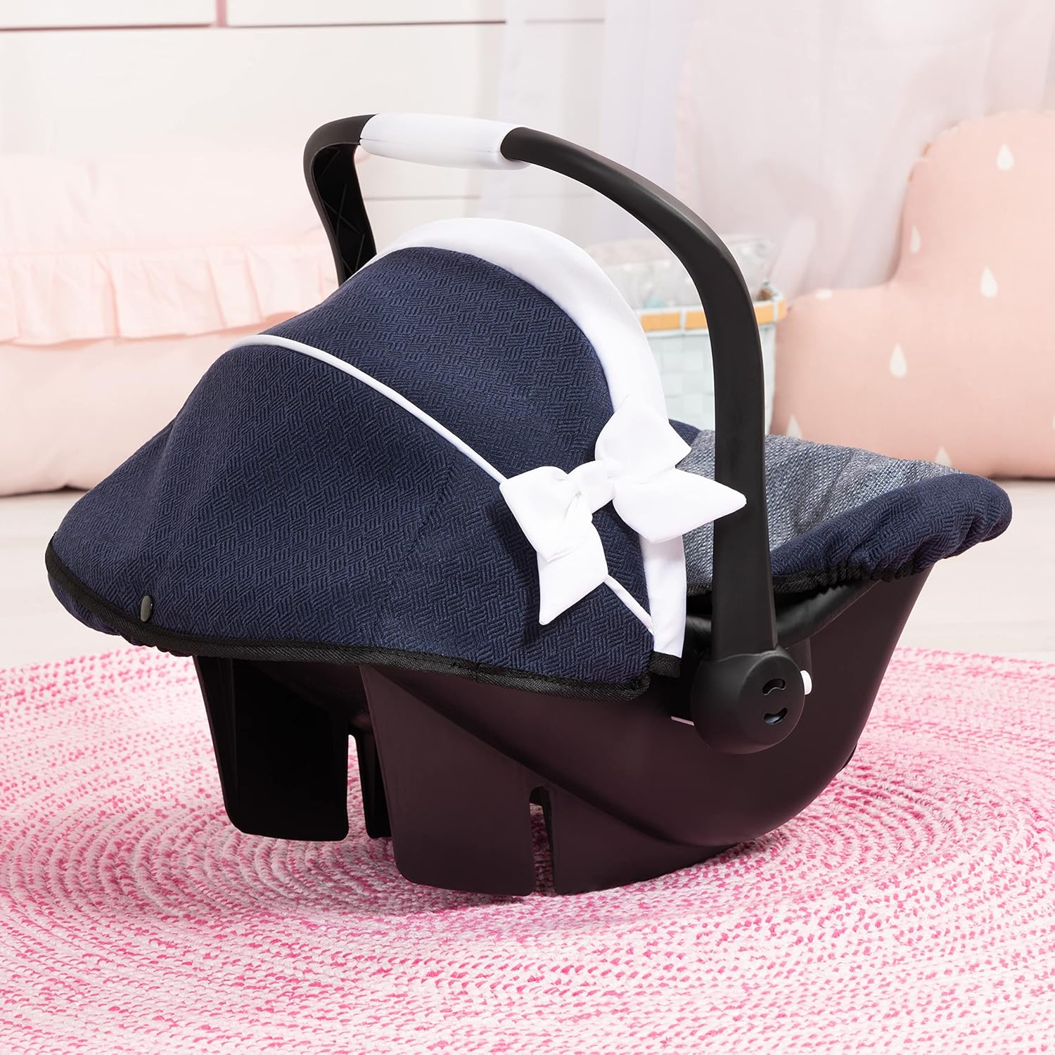 Design Classic Blue Reborn Car Seat for 46 cm Dolls, Pram Compatible